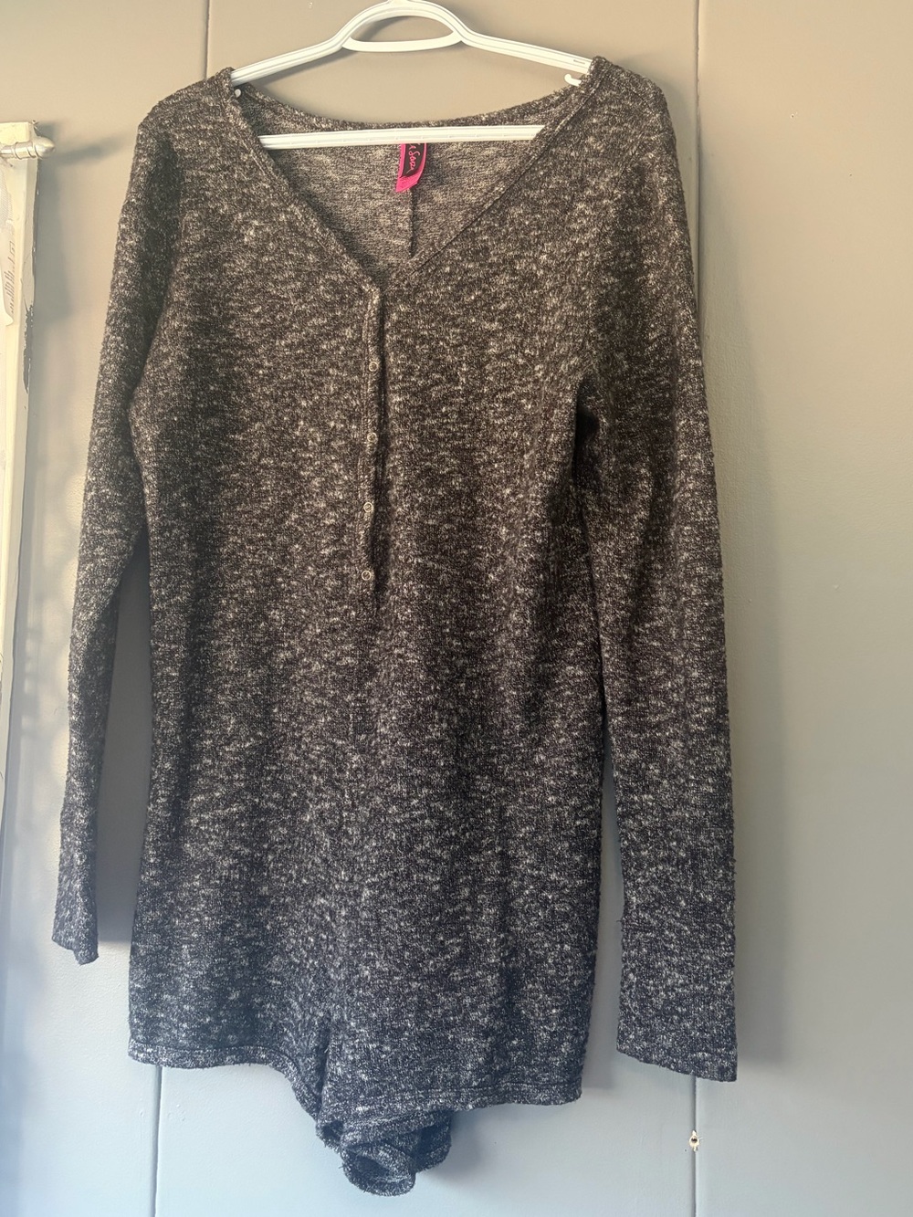 La SENZA Charcoal Marled Long Sleeve V-Neck Bodysuit